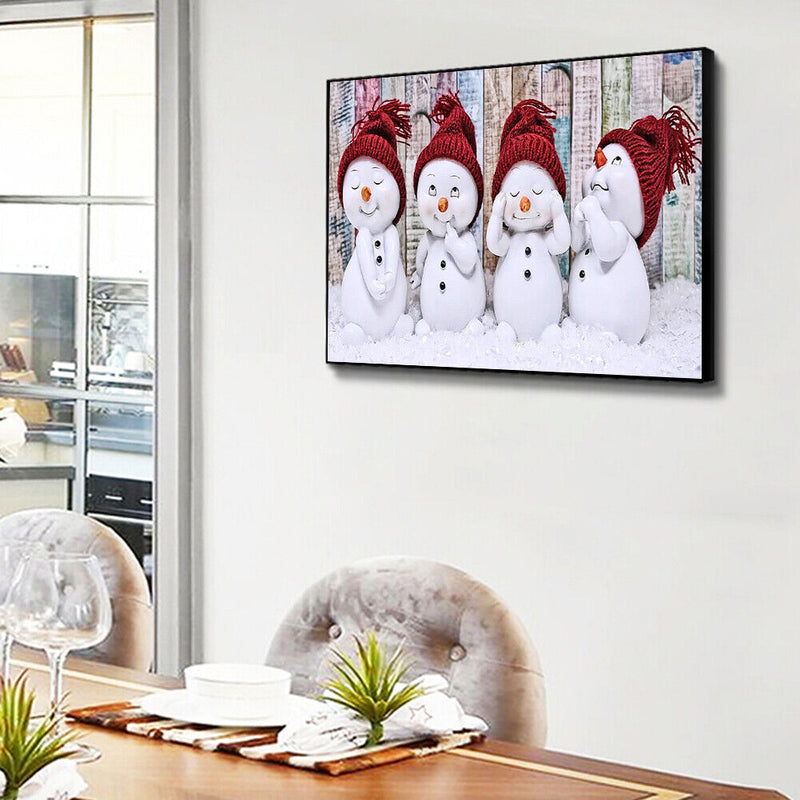 Oil Paint By Numbers Picture DIY Drawing Painting Snowman Baby Drawing on C