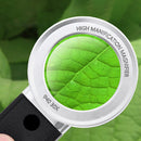 Reading Inspection Illuminated Magnifier w/ 4LED Handheld Magnifying Loupe Lens