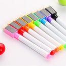 8pcs 1Set Magnetic White Board Marker Pens, Erase Dry White Eraser, Colour B3V0