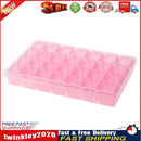 28 Slots Storage Box Nail Art Rhinestone Jewelry Display Case (Pink) Newly