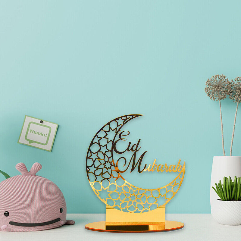 EID Mubarak Supplies Acrylic Islamic Muslim Ramadan Desktop Decorations Ornament