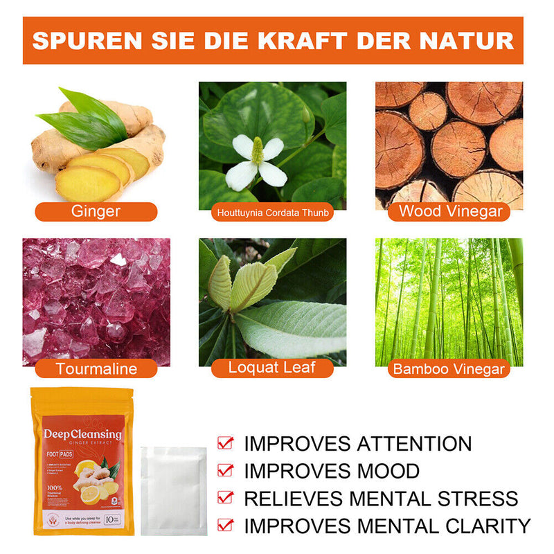 Bamboo Vinegar Ginger Foot Patches Pain Relieving Plaster for Unisex Health C