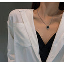 Choker Accessories Clavicle Chain Black Crystal Necklace Heart-Shaped Pendant