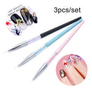 Handle UV Gel Brush Manicure Painting Drawing Lines Grid Stripe Nail Liner Pen