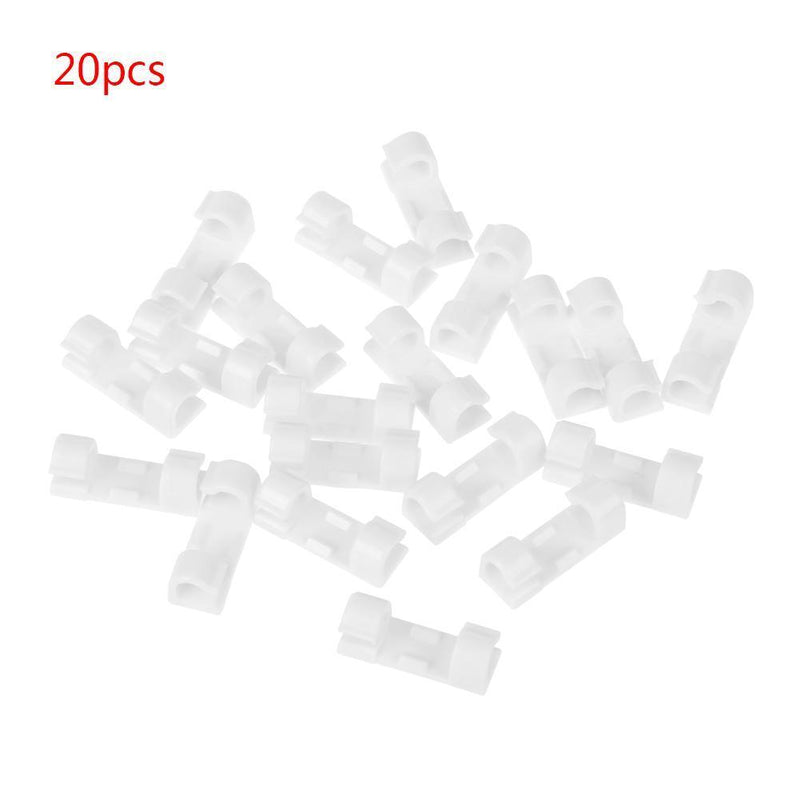 20pcs Cable Clips Self-adhesive Wire Holder for Organizing Cord (White) Newly