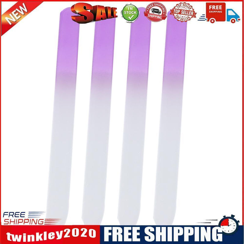 4x Durable Crystal Glass File Buffer Nail Art Files Manicure Device Pro Too