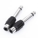 4pcs RCA/AV Female to 6.35mm 1/4 Inch Male Mono Audio Adapters Connecters Newly