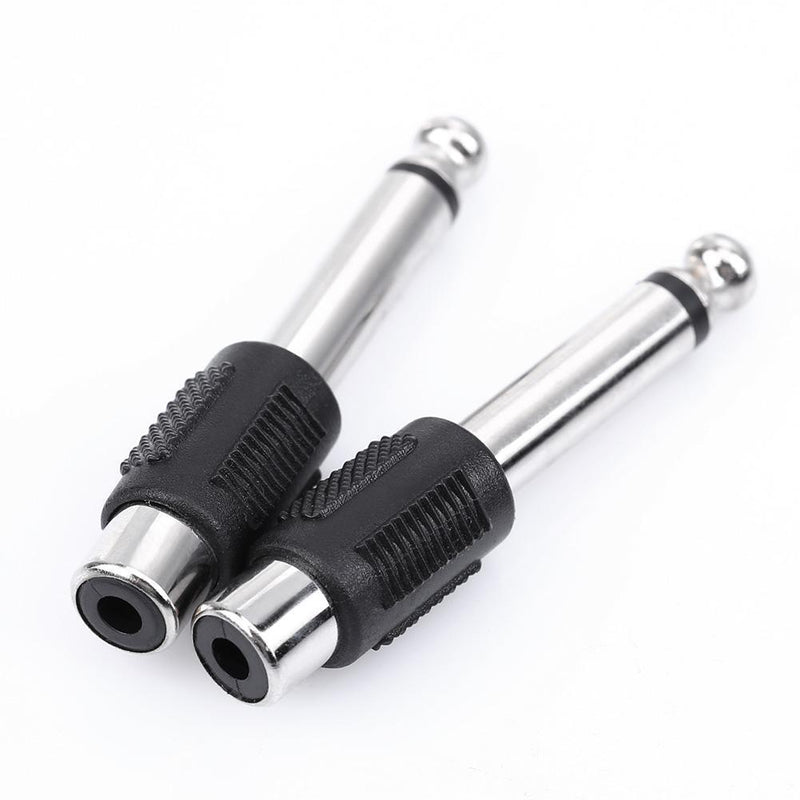 4pcs RCA/AV Female to 6.35mm 1/4 Inch Male Mono Audio Adapters Connecters Newly