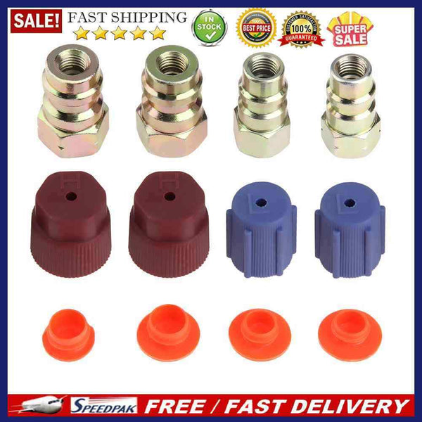 Car A/C R-12 to R-134a Retrofit Conversion Adapter Kit with 7/16 3/8 Valves