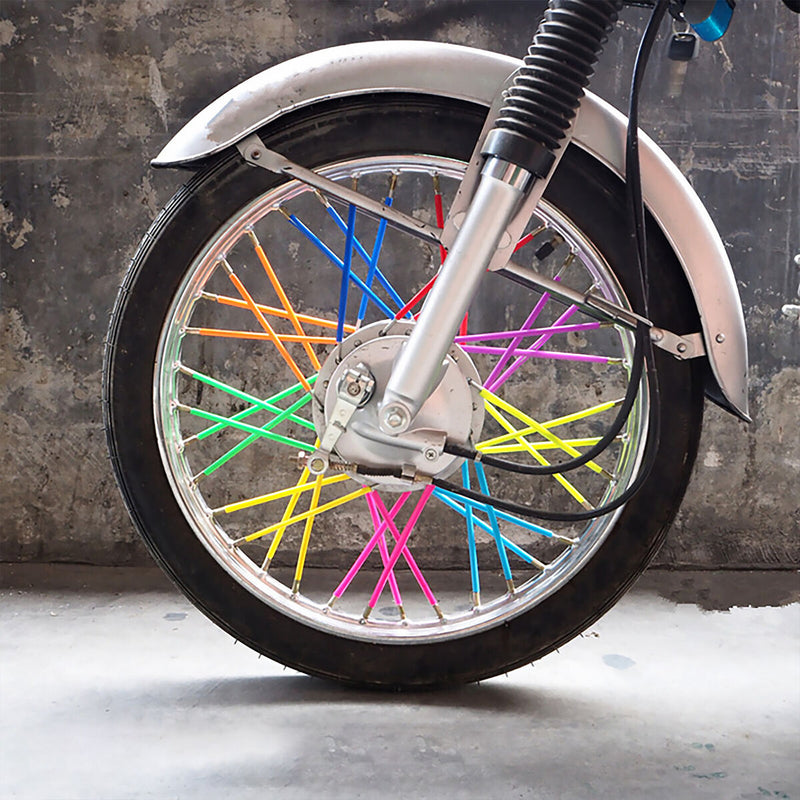 72pcs Colorful Spoke Skins Covers Lightweight Wheel Spoke Wraps Protection Cover