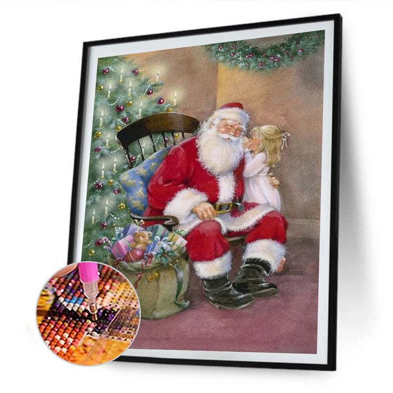 5D DIY Diamond Painting Santa Full Round Drill Mosaic Christmas Picture Kit