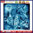 DIY Full Round Drill Diamond Wolves Painting Rhinestone Drawing Home Decora