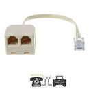 Telephone Splitter, RJ11 6P4C 1 Male to 2 Female Adapter,2 Way G9V0 RJ11 H7I8