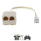 Telephone Splitter, RJ11 6P4C 1 Male to 2 Female Adapter,2 Way G9V0 RJ11 H7I8
