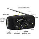 3 LED Lights Flashlight Hand Crank Radio 1200mAh Power AM FM Radio Black Newly