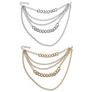 Hip Hop Jewelry Women Pendant Necklace Thick Curb Chain Punk Choker Multi-layer