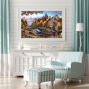 5D DIY Diamond Painting Full Circle Diamond Landscape Wooden House(w785) Newly