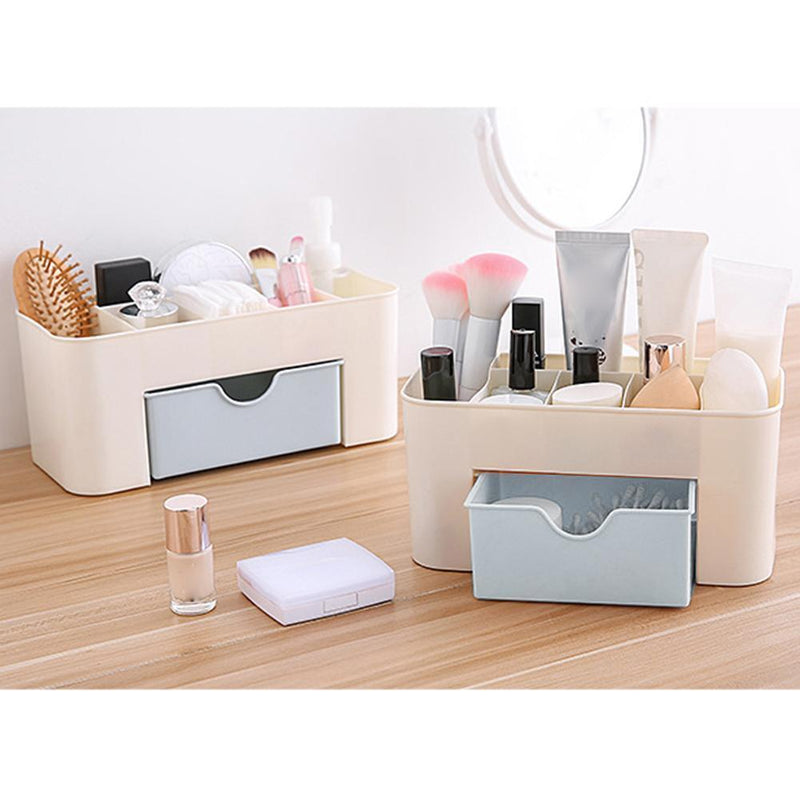 Plastic 6 Grids Cosmetic Storage Box Drawer Sundry Jewelry Stationery Organiz