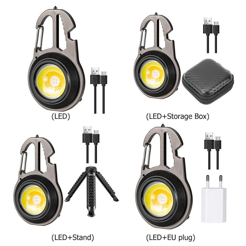 Portable LED Flashlight Mini Keychain Work Light Outdoor Bottle Opener (C)