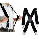 X Back Elastic Braces Adjustable Strap Clip Mens Braces Suspenders Solid Color