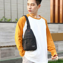 Canvas Shoulder Chest Handbags Men Casual Crossbody Messenger Bag (Black)