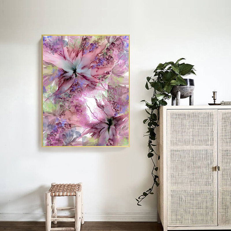 Pink Flower Oil Paint By Numbers Picture DIY Art Home Decoration Gift No Fr