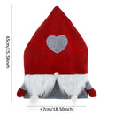 Christmas Chair Covers Plush Santa Love Heart Pointed Hat Cover (Red)