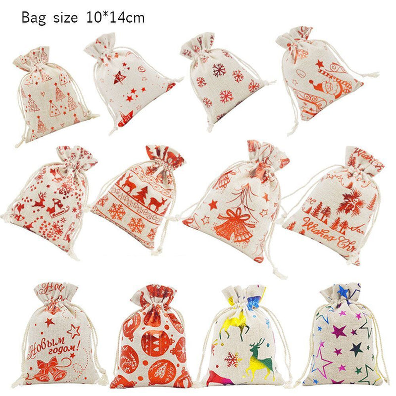 Drawstring Present Bags Santa Sack Christmas Stocking Christmas Gift Bag