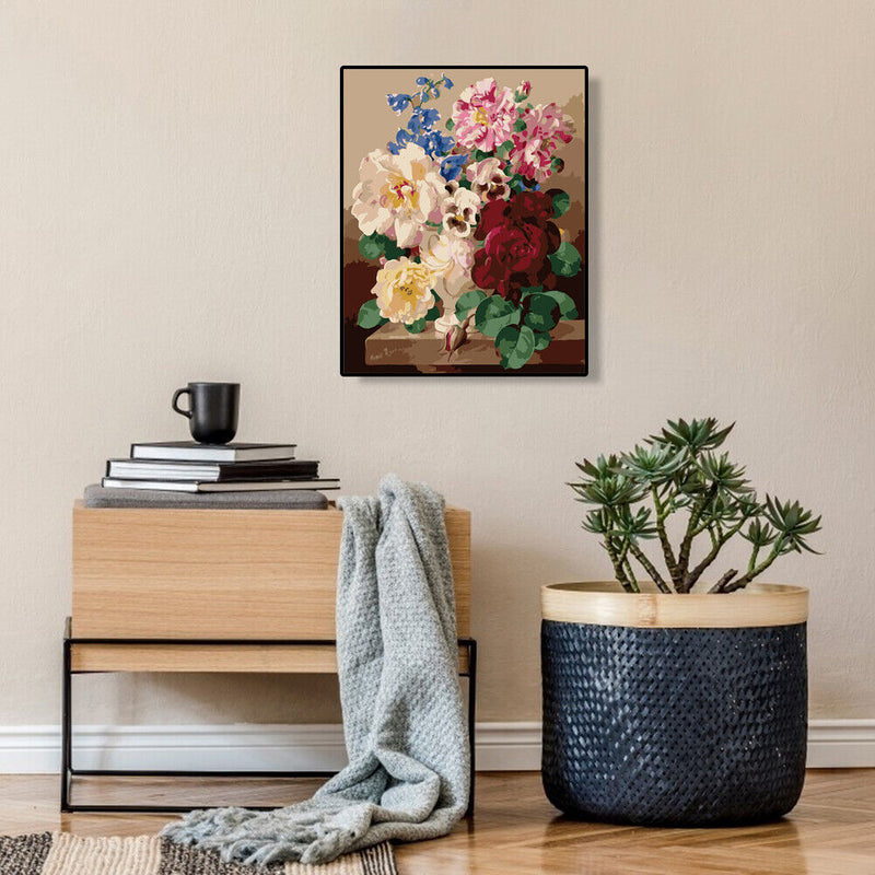 DIY Digital Oil Painting By Numbers Kits Colorful Flower Acrylic Color Drawing