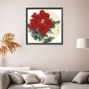 11CT Stamped Kit Handmade Flower Plant Cross Stitch DIY Bedroom Needlework Gi