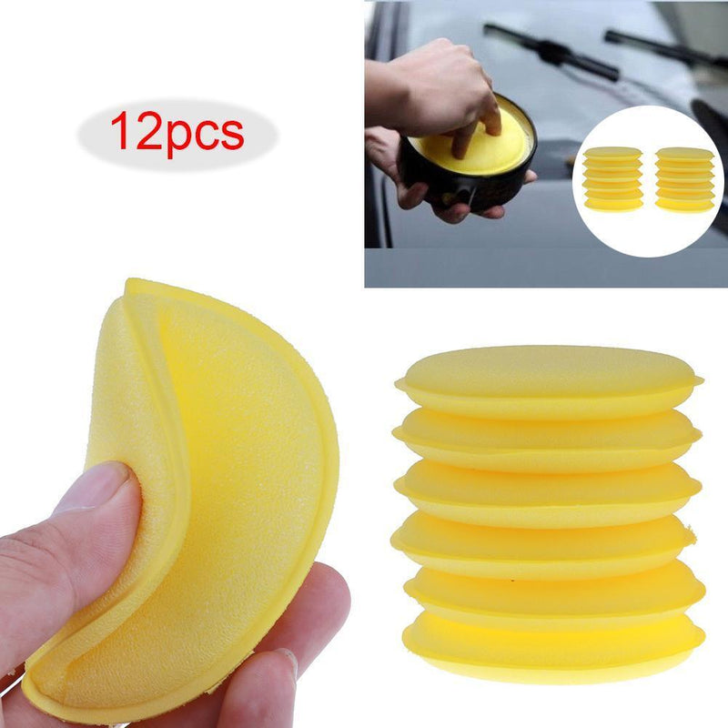 12pcs/lot Car Yellow Foam Waxing Pads Applicator Polish Vehicle Sponge Newly