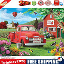 5D Diamond Painting Kit Red House and Car Full Round Drill Rhinestone DIY