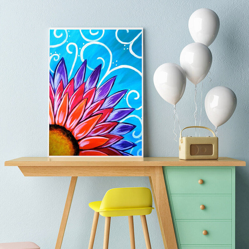 Digital Oil Paint By Numbers Flower Drawing Wall Art DIY Hand Painted Pictures