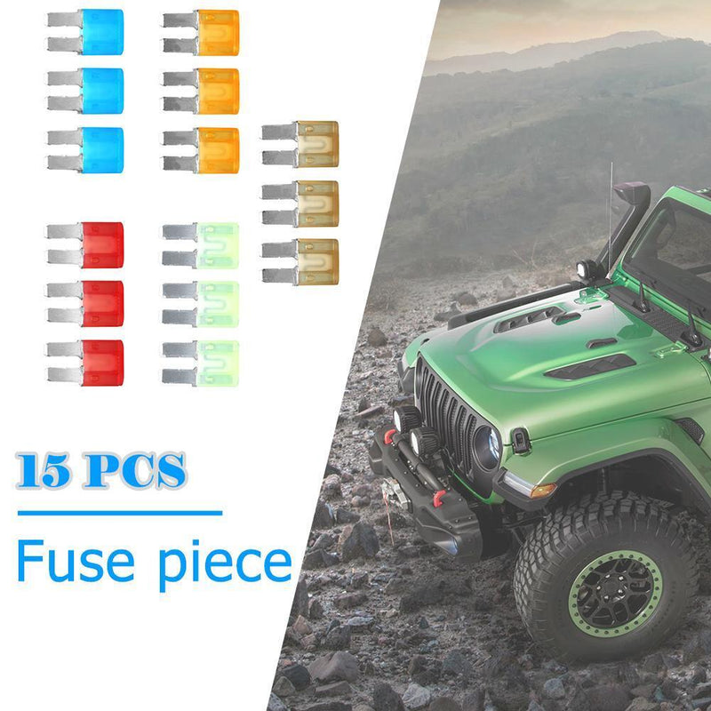 15pcs Micro2 Fuses Car Automotive Blade Fuse Assortment with 5A 7.5A 10A 15A 20A