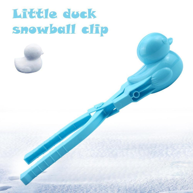 Snowball Maker Tool Duck Shape Snow Ball Tongs Clip with Handle (Blue)