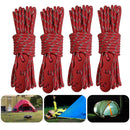 4pcs Wind Rope with Hooks Buckle for Outdoor Camping Hiking Tents (Red) Newly