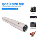 3Pin XLR Male to 1/4"" 6.35mm Female Cable Adapter Cord Zinc Alloy Connector