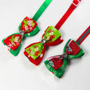 Santa Claus Cat Snow Flakes Christmas Collar Pet Bow Ties Adjustable Necktie