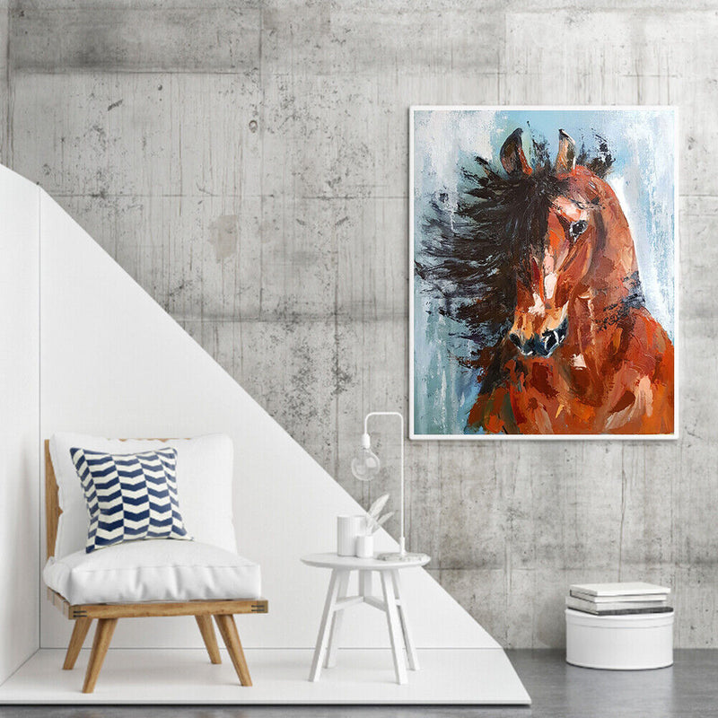 Fine Horse Oil Paint By Numbers Kits DIY Canvas Wall Picture Craft Home Decor