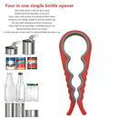4 in 1 Lid Jar Opener Nonslip Can Bottle Opener Kitchen Tool (Red Gray)