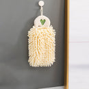 Soft Chenille Hand Towel Kitchen Bathroom Super Absorbent Towels (Yellow)