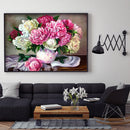 Diamond Painting Flower Round Rhinestone Wall Picture Decor