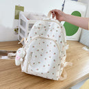 Fashion Floral Backpack Nylon Preppy Style Large Capacity Travel School Bags