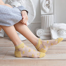 Pure Heart Thin Ankle Socks Women Transparent Silk Short Socks (Yellow) Newly