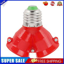 10pcs E27 to 2E27 Lamp Holder Converter Adapter Bulb Base(Red)
