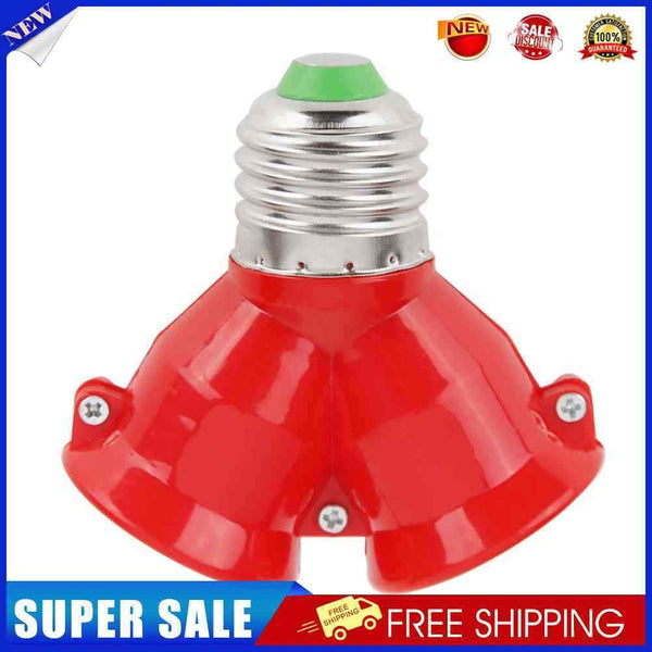 10pcs E27 to 2E27 Lamp Holder Converter Adapter Bulb Base(Red)