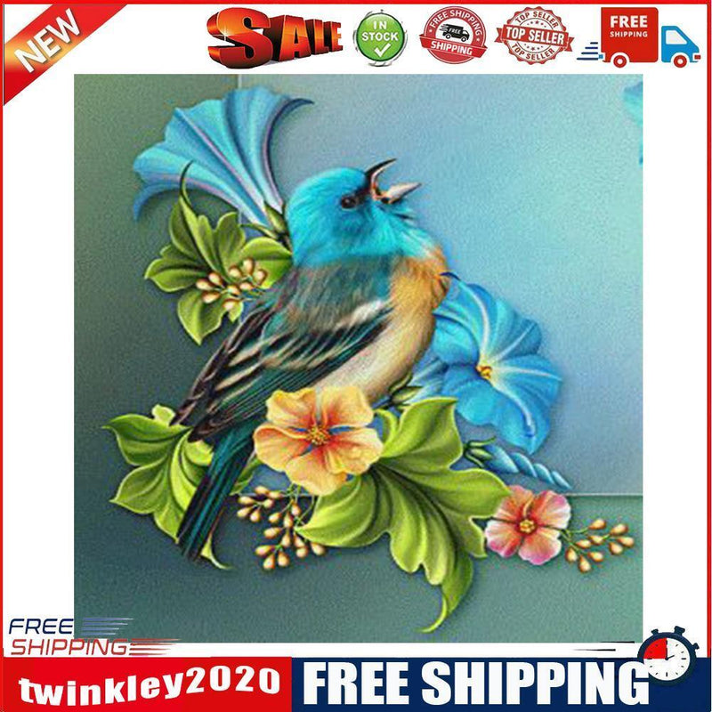 5D DIY Full Round Drill Diamond Painting Bird Flower Mosaic Rhinestone Draw