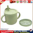 Portable Baby Silicone Cup BPA-Free Leakproof Storage Snack Bottle (Green) Newly
