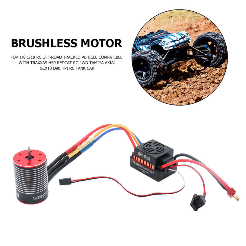 #A 3600/4500/5200KV 3650 Brushless Motor with 60A ESC for 1/8 1/10 Scx10 Hpi R