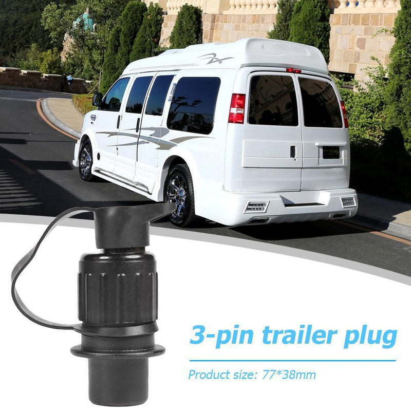 3 Pin 12V EU Waterproof Cable Connector Socket Plug for Trailer Caravan Truck